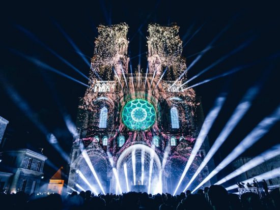 illuminated NotreDame