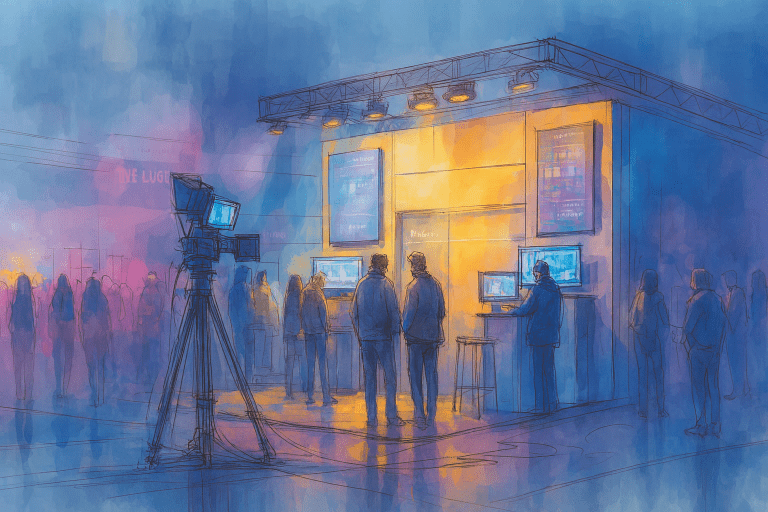 Livestreaming auf einem Event mit professioneller Kameraausrüstung – im Fokus stehen AG-CX18 und AG-CX20 von Panasonic