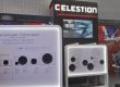 Celestion stand featuring loudspeaker components and illuminated product displays