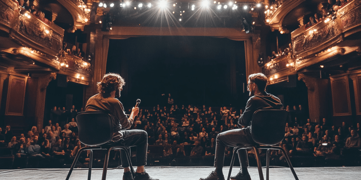 podcast live on stage