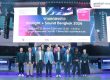 Group photo in front of stage with screen at the Prolight + Sound Bangkok 2026 press conference