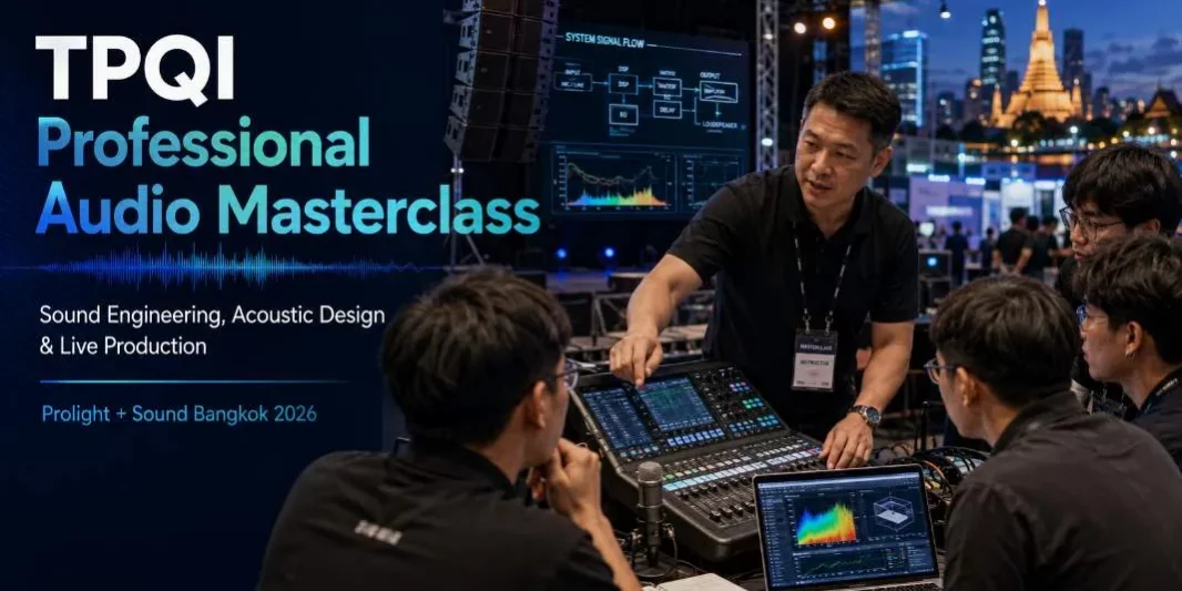 tpqi-sound-engineering Mehrere Personen arbeiten bei einer Audio-Masterclass gemeinsam an einem digitalen Mischpult.